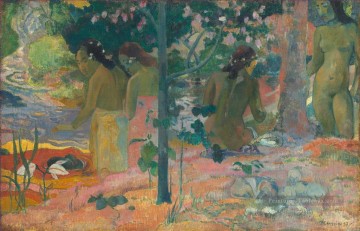 Les Baigneurs Paul Gauguin nus Peinture à l'huile